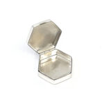 Medium Plain Hexagonal Pill Box finished in 925 English Hallmarked Sterling Silver 8 Medium Plain Hexagonal Pill Box finished in 925 English Hallmarked Sterling Silver