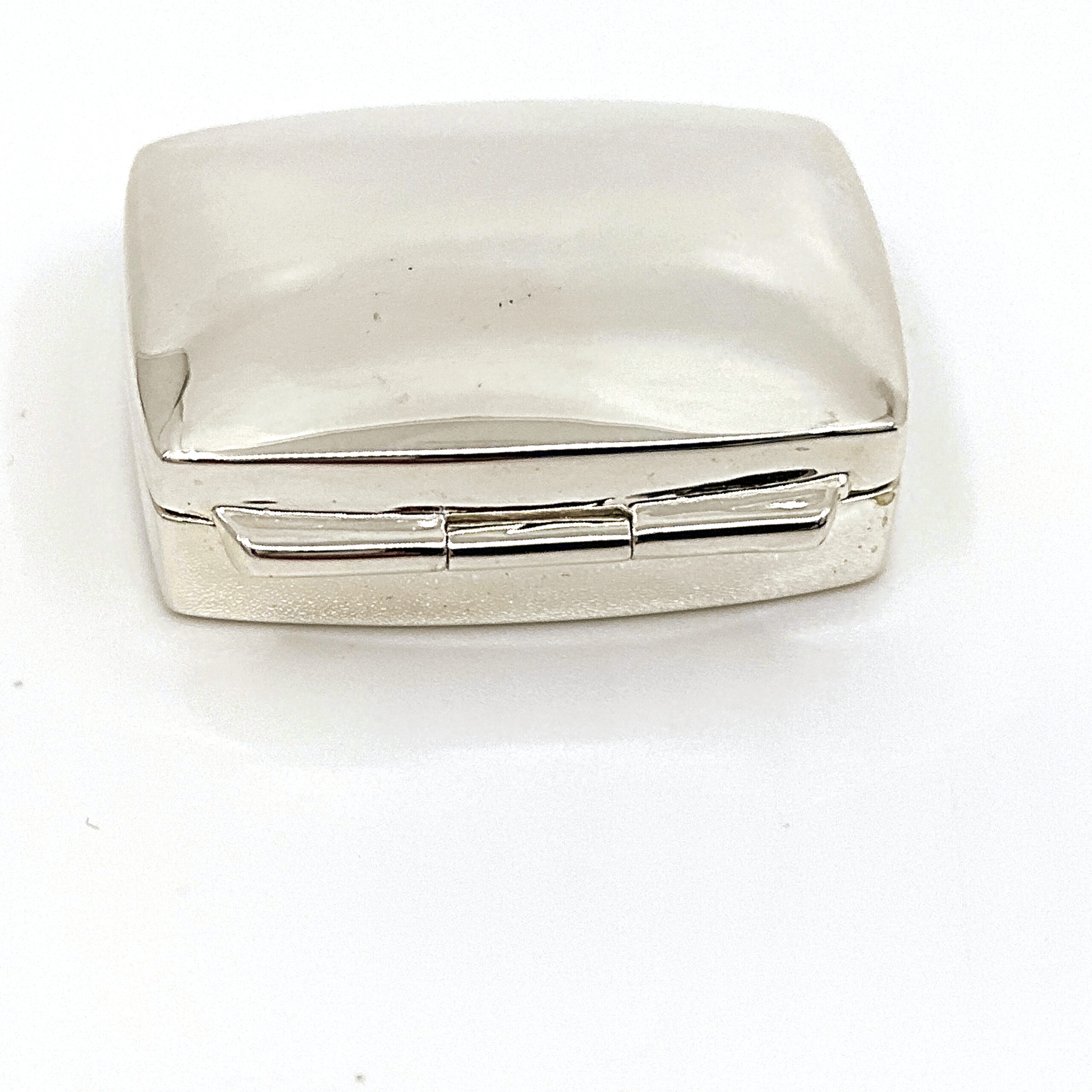 PB420 (3) Medium Plain Rectangular Pill Box, finished in 925 English Hallmarked Sterling Silver
