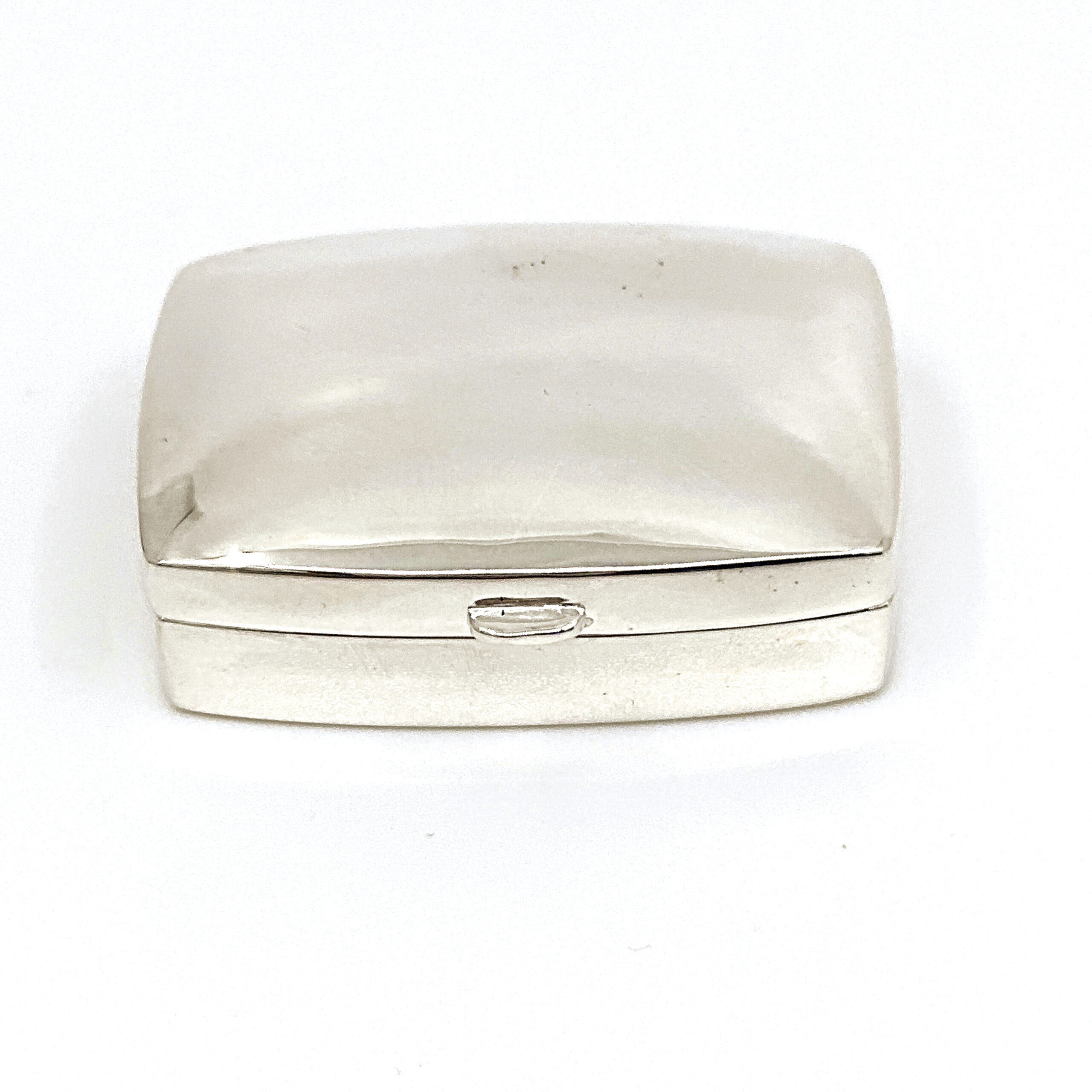 PB420 (8) Medium Plain Rectangular Pill Box, finished in 925 English Hallmarked Sterling Silver