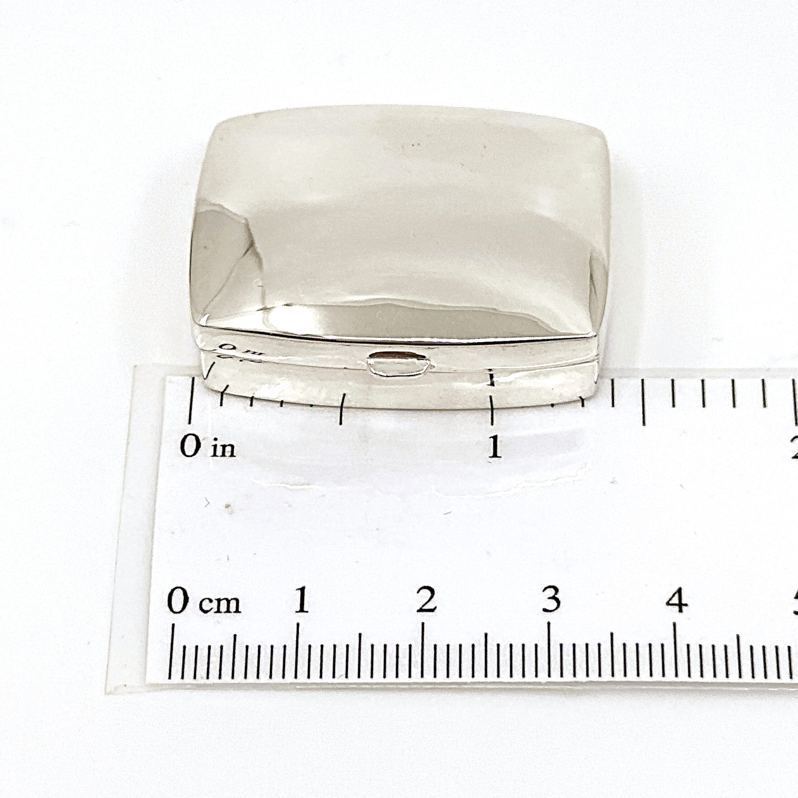 PB420 (2) Medium Plain Rectangular Pill Box, finished in 925 English Hallmarked Sterling Silver