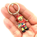 Moving Harlequin Teddy Key Ring Gold Plated Metal Alloy Set With Enamel And Czech Crystals 3 Moving Harlequin Teddy Key Ring Gold Plated Metal Alloy Set With Enamel And Czech Crystals
