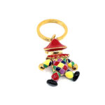 Moving Harlequin Teddy Key Ring Gold Plated Metal Alloy Set With Enamel And Czech Crystals 4 Moving Harlequin Teddy Key Ring Gold Plated Metal Alloy Set With Enamel And Czech Crystals