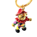 Moving Harlequin Teddy Key Ring Gold Plated Metal Alloy Set With Enamel And Czech Crystals 8 Moving Harlequin Teddy Key Ring Gold Plated Metal Alloy Set With Enamel And Czech Crystals