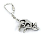 Moving Pig Keyring With Articulated Animal Form Finished In 925 English Hallmarked Sterling Silver 4 Moving Pig Keyring With Articulated Animal Form Finished In 925 English Hallmarked Sterling Silver