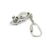 Moving Pig Keyring With Articulated Animal Form Finished In 925 English Hallmarked Sterling Silver 5 Moving Pig Keyring With Articulated Animal Form Finished In 925 English Hallmarked Sterling Silver