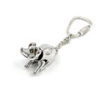 Moving Pig Keyring With Articulated Animal Form Finished In 925 English Hallmarked Sterling Silver 8 Moving Pig Keyring With Articulated Animal Form Finished In 925 English Hallmarked Sterling Silver