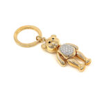 Moving Teddy Key Ring Gold Plated Metal Alloy With Clear And Black Sparkling Czech Crystals 5 Moving Teddy Key Ring Gold Plated Metal Alloy With Clear And Black Sparkling Czech Crystals