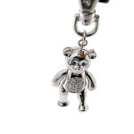 Moving Teddy Key Ring Rhodium Plated Metal Alloy Set With Czech Crystals 8 Moving Teddy Key Ring Rhodium Plated Metal Alloy Set With Czech Crystals