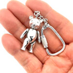 Moving Teddy Keyring With Articulated Bear Form Finished In 925 English Hallmarked Sterling Silver