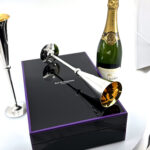 Pair Of Champagne Flutes With Gilded Interior, finished in 925 English Hallmarked Sterling Silver 7 Pair Of Champagne Flutes With Gilded Interior, finished in 925 English Hallmarked Sterling Silver