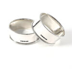 Pair Plain Oval Serviette Rings, finished in 925 English Hallmarked Sterling Silver