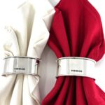 Pair Plain Oval Serviette Rings, finished in 925 English Hallmarked Sterling Silver