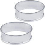 Pair Plain Oval Serviette Rings, finished in 925 English Hallmarked Sterling Silver