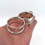 Pair Plain Round Serviette Rings, finished in 925 English Hallmarked Sterling Silver