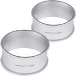 Pair Plain Round Serviette Rings, finished in 925 English Hallmarked Sterling Silver