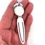 Panther Bookmark Art Deco Style Finished In 925 English Hallmarked Sterling Silver Set With Mother Of Pearl And Marcasite