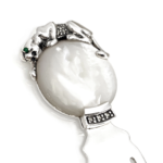 Panther Bookmark Art Deco Style Finished In 925 English Hallmarked Sterling Silver Set With Mother Of Pearl And Marcasite