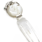 Panther Bookmark Art Deco Style Finished In 925 English Hallmarked Sterling Silver Set With Mother Of Pearl And Marcasite