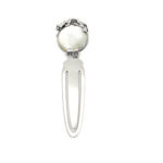 Panther Bookmark Art Deco Style Finished In 925 English Hallmarked Sterling Silver Set With Mother Of Pearl And Marcasite