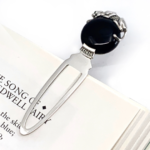 Panther Bookmark Art Deco Style Finished In 925 English Hallmarked Sterling Silver Set With Black Onyx And Marcasite