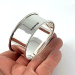 Plain Oval Serviette Ring Finished In 925 English Hallmarked Sterling Silver