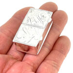 Rectangular Double Compartment Engraved Pill Box, finished in 925 English Hallmarked Sterling Silver 3 Rectangular Double Compartment Engraved Pill Box, finished in 925 English Hallmarked Sterling Silver