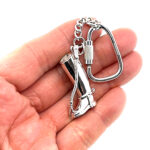 Riding Boot And Crop Keyring With Twist Link Fastening Finished In 925 English Hallmarked Sterling Silver