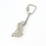 Riding Boot And Crop Keyring With Twist Link Fastening Finished In 925 English Hallmarked Sterling Silver