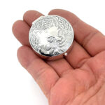 Round Cat Face Pill Box, finished in 925 English Hallmarked Sterling Silver 3 Round Cat Face Pill Box, finished in 925 English Hallmarked Sterling Silver