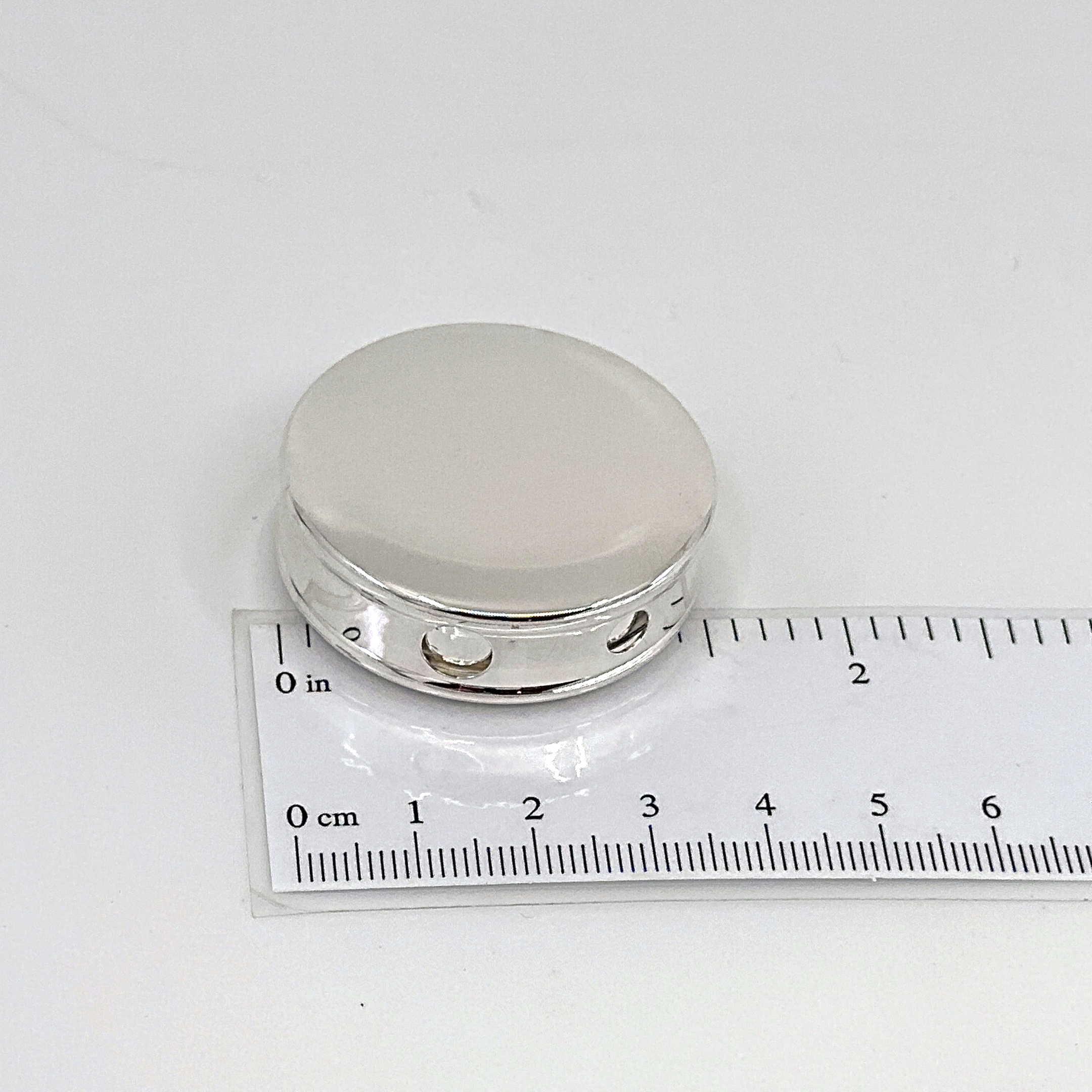 PB520 (3) Round Sweetener Dispenser Pill Box, finished in 925 English Hallmarked Sterling Silver