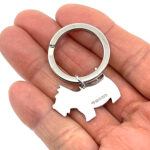 Scottie Dog Collar Tag Keyring With Engravable Canine Silhouette Finished In 925 English Hallmarked Sterling Silver 3 Scottie Dog Collar Tag Keyring With Engravable Canine Silhouette Finished In 925 English Hallmarked Sterling Silver