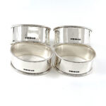 Set Of Four Plain Oval Serviette Rings, finished in 925 English Hallmarked Sterling Silver