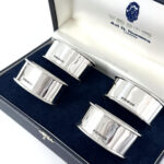 Set Of Four Plain Oval Serviette Rings, finished in 925 English Hallmarked Sterling Silver