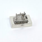 Sewing Machine Pill Box, finished in 925 English Hallmarked Sterling Silver 7 Sewing Machine Pill Box, finished in 925 English Hallmarked Sterling Silver