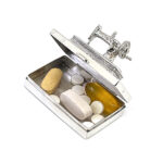 Sewing Machine Pill Box, finished in 925 English Hallmarked Sterling Silver 12 Sewing Machine Pill Box, finished in 925 English Hallmarked Sterling Silver