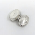 Small Engraved Oval Pill Box, finished in 925 English Hallmarked Sterling Silver 5 Small Engraved Oval Pill Box, finished in 925 English Hallmarked Sterling Silver