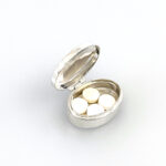 Small Plain Oval Pill Box, finished in 925 English Hallmarked Sterling Silver 8 Small Plain Oval Pill Box, finished in 925 English Hallmarked Sterling Silver