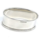 Plain Oval Serviette Ring Finished In 925 English Hallmarked Sterling Silver