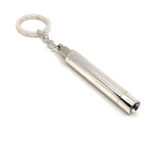 Torch Keyring With Push Button Light Finished In 925 English Hallmarked Sterling Silver
