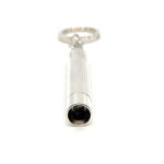 Torch Keyring With Push Button Light Finished In 925 English Hallmarked Sterling Silver