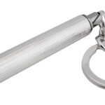 Torch Keyring With Push Button Light Finished In 925 English Hallmarked Sterling Silver
