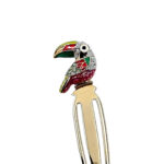 Toucan Bookmark Gold Plated Metal Alloy With Enamel And Sparkling Czech Crystals