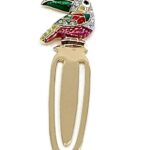 Toucan Bookmark Gold Plated Metal Alloy With Enamel And Sparkling Czech Crystals