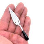 Trowel Bookmark With Black Onyx Handle Finished In 925 English Hallmarked Sterling Silver