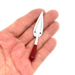 Trowel Bookmark Set With Red Carnelian Finished In 925 English Hallmarked Sterling Silver