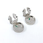 3 Leaf Clover Button Covers With Green Enamel Finished In 925 English Hallmarked Sterling Silver