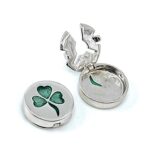 3 Leaf Clover Button Covers With Green Enamel Finished In 925 English Hallmarked Sterling Silver 1 3 Leaf Clover Button Covers With Green Enamel Finished In 925 English Hallmarked Sterling Silver