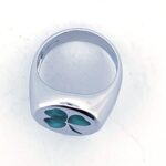 3 Leaf Clover Ring Set With Green Enamel Finished In 925 English Hallmarked Sterling Silver