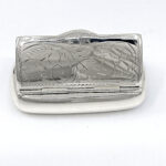 Engraved Victorian Style Pill Box and Snuffbox, finished in 925 English Hallmarked Sterling Silver