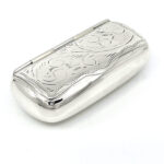 Engraved Victorian Style Pill Box and Snuffbox, finished in 925 English Hallmarked Sterling Silver